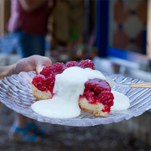 Himbeerkuchen im Glücks-Cafe